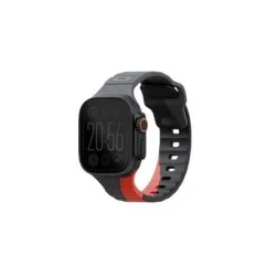 Uniq Stride De Fkm Rubber Apple Watch Strap 49/46/45/44Mm - Charcoal (Charcoal/Rosso Red)